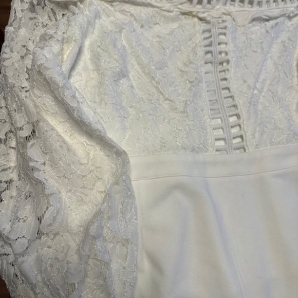 Ebony Bea 3X white hollowed lace dress - Picture 2 of 14